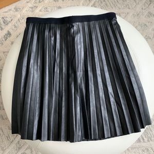 J Crew Faux Leather Pleated Skirt